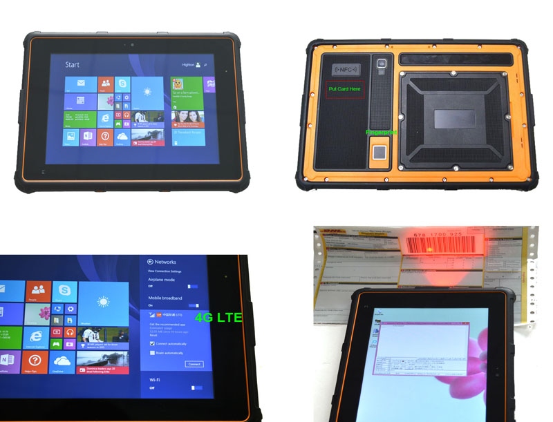 8寸GPS/北斗二維條碼掃描指紋WINDOWS10系統(tǒng)4G三防平板電腦HR802
